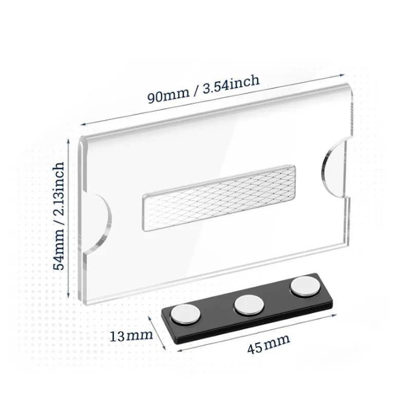 Cross-border Hot-Selling Transparent Acrylic Magnetic Name Label Cover Reusable Work Number Plate, Badge, Magnet Badge