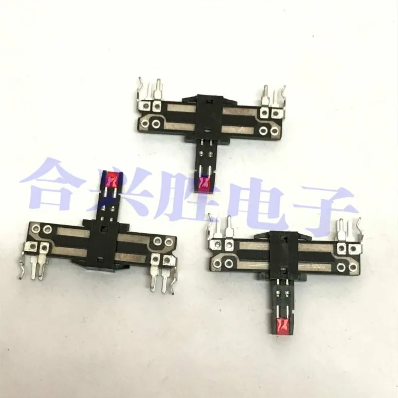 3PCS 40MM Straight Slide Slide Potentiometer B100K Audio Radio Power Amplifier Mixer Fader Rheostat With Light