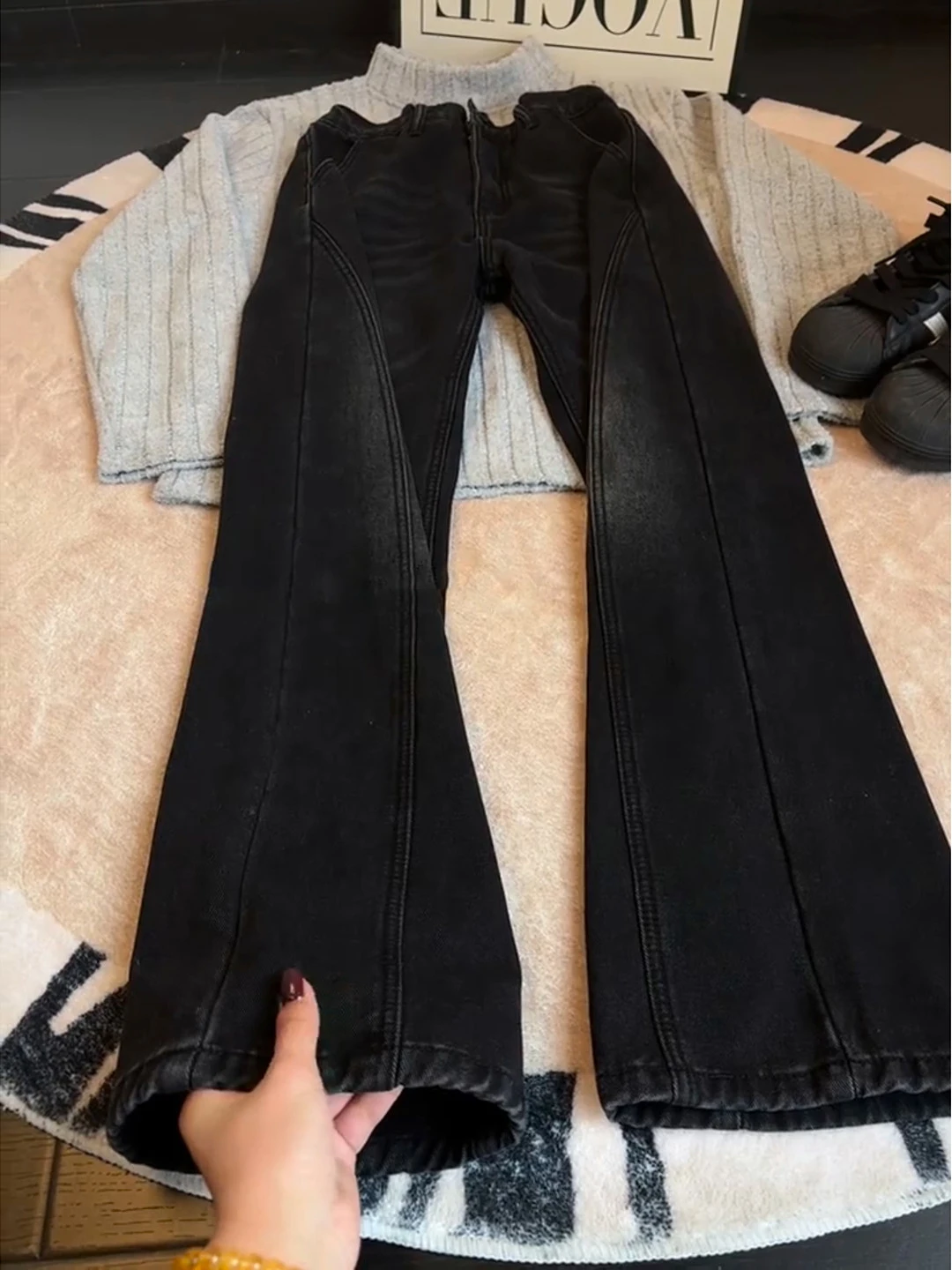 

American Retro Knife Jeans Men's Loose Straight Leg Casual Wide Leg Long Pants Spring Trend Brand Cotton Polyester Blend