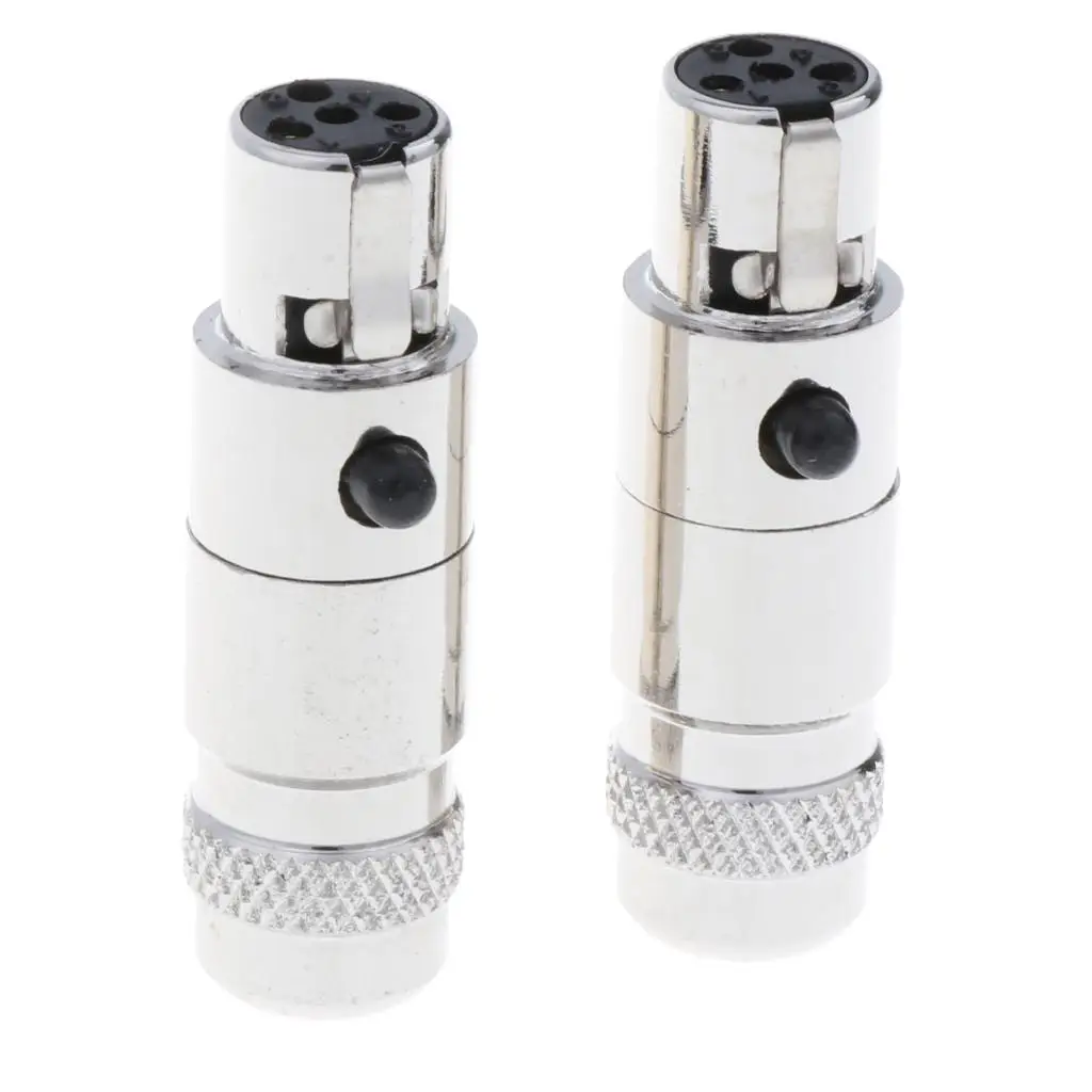 2 Pack of 5 Pin Mini XLR Audio Sockets for Secure Connections