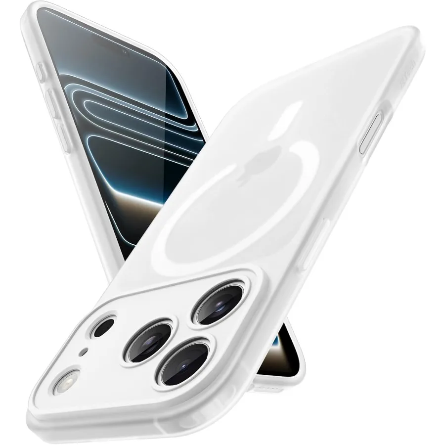 

Матовый чехол для iPhone 17 Pro Max, 6,9 дюйма, совместимый с объективом камеры MagSafe, полная защита, противоударный, полупрозрачный