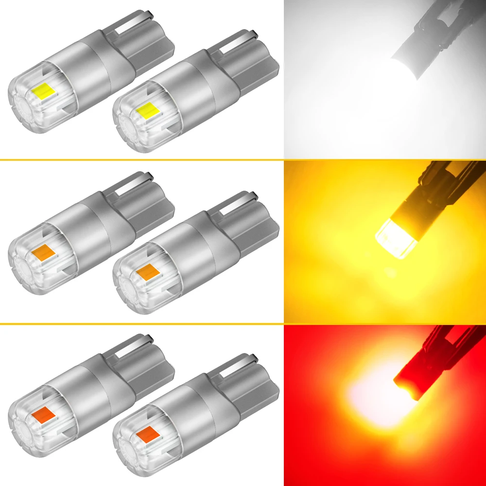 AUXITO-Lámpara LED Canbus T10 W5W, Bombilla 168, 194, 2824, 6000K, iluminación Interior de coche, luz de lectura para maletero, 12V, 2 uds.