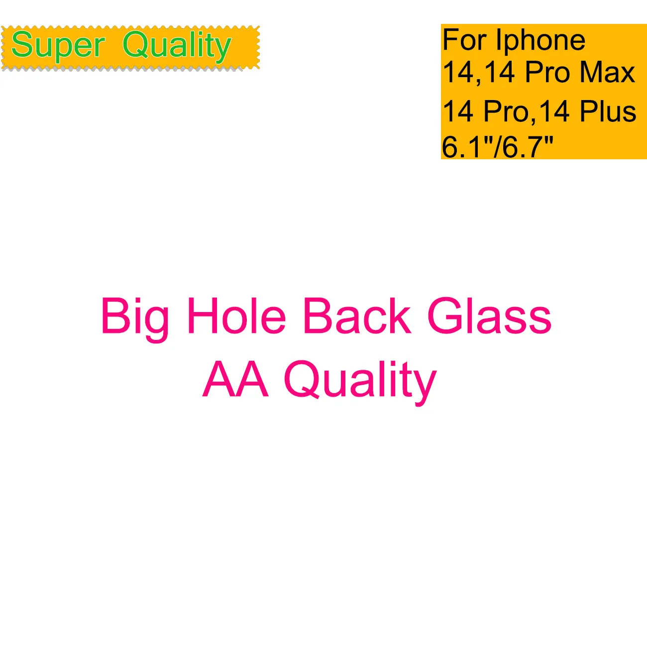 

10Pcs/Lot For Iphone 14 Pro Max Back Glass Big Hole Cover Battery Door Chassis 14 Plus Housing Replacement