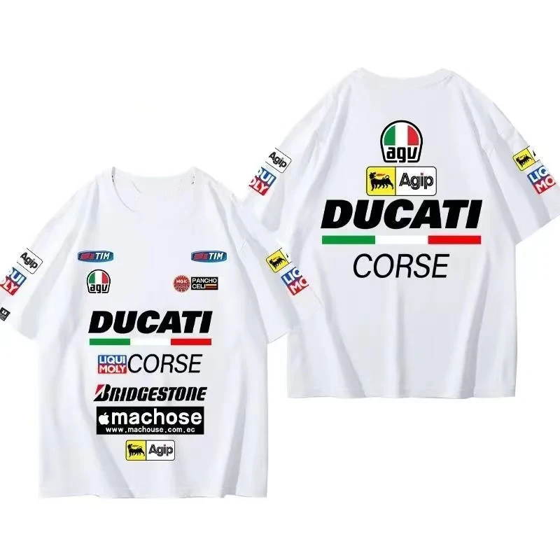 Ducati Motorcycle Riding Summer Men's Cotton Shirt Short Sleeve T-Shirt Moto Motorcycle Men's and Women's Fashion Clothing GP