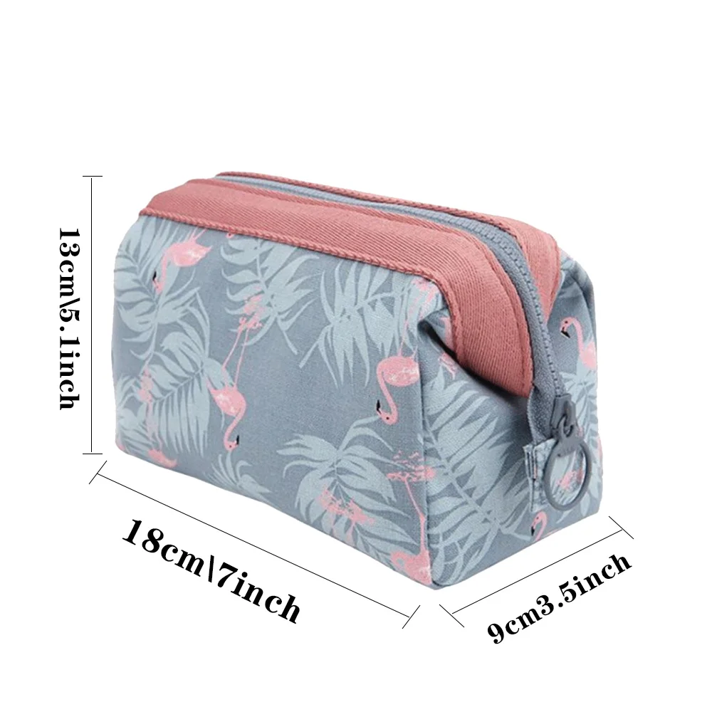 Makeup Bag Travel Portable Women Organizer Storage Cosmetic Cases Zipper Wash Beauty Pouch Animal Flamingo Toiletry Pouch Case