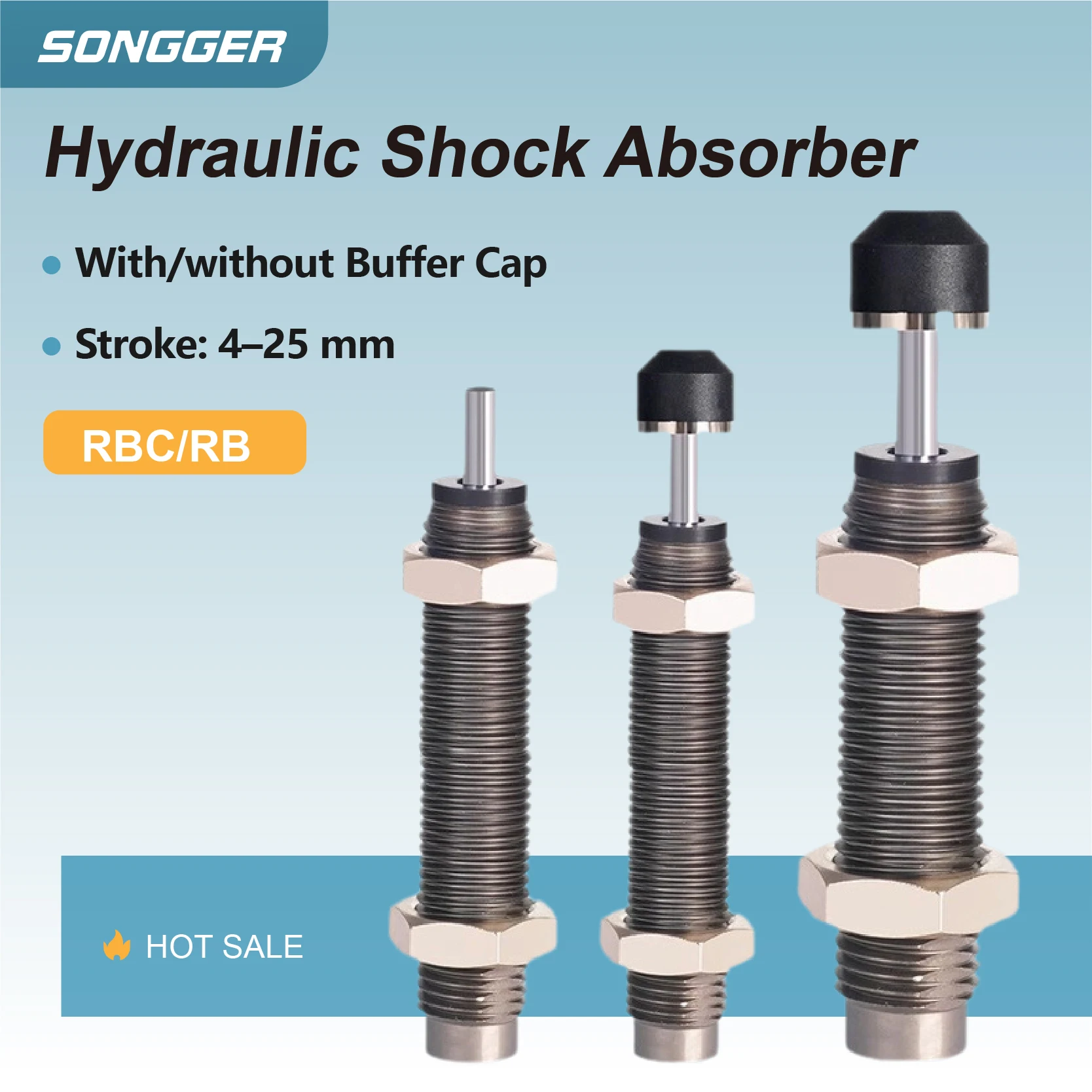 Hydraulic Buffer Damper Stroke 4–25mm RB RBC Oil Shock Absorber For Automation Equipment Industrial Use RB0604