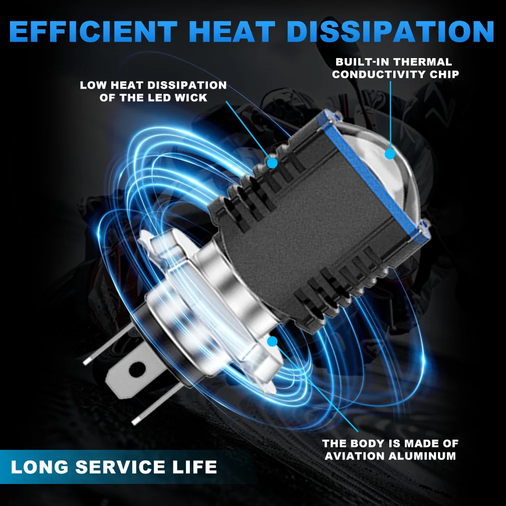 H4 LED دراجة نارية المصابيح الأمامية BA20D H6 مرحبا منخفضة شعاع موتو ضوء 3570 CSP ثنائي اللون أبيض أصفر سكوتر الضباب مصباح تيار مستمر 9 فولت 36 فولت #4