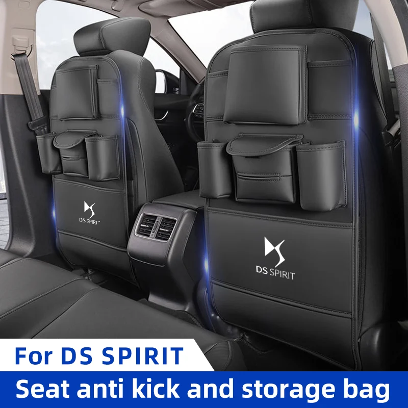 Car Seat Back Organizer for DS SPIRIT DS3 DS4 DS5 DS6 DS7 150e 5LS Backseat Storage Bag with Hook Tissue Holder Anti Kick Pad