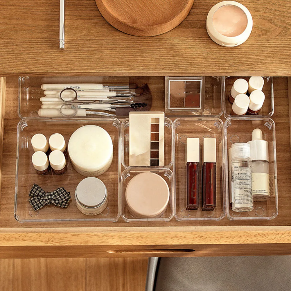 

Набор пластиковых коробок, щетка, ежедневный инструмент, медицинский органайзер, лоток, разделители ящиков, комбинированный чехол, подходит для любого ящика, ванной комнаты, кухни