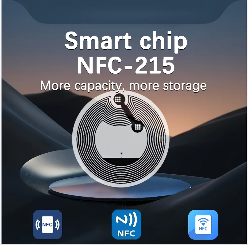 NTAG215 NFC Electronic Tag - Round Mobile NFC Card | Game Card, Shortcut, Music Wall | Huawei Share & iOS Shortcuts Compatible