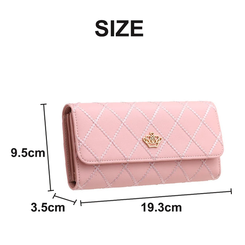 Portefeuille en cuir PU pour femme, grande capacité, long, porte-cartes de crédit, téléphone, rangement pour pièces de monnaie, sac à main pour