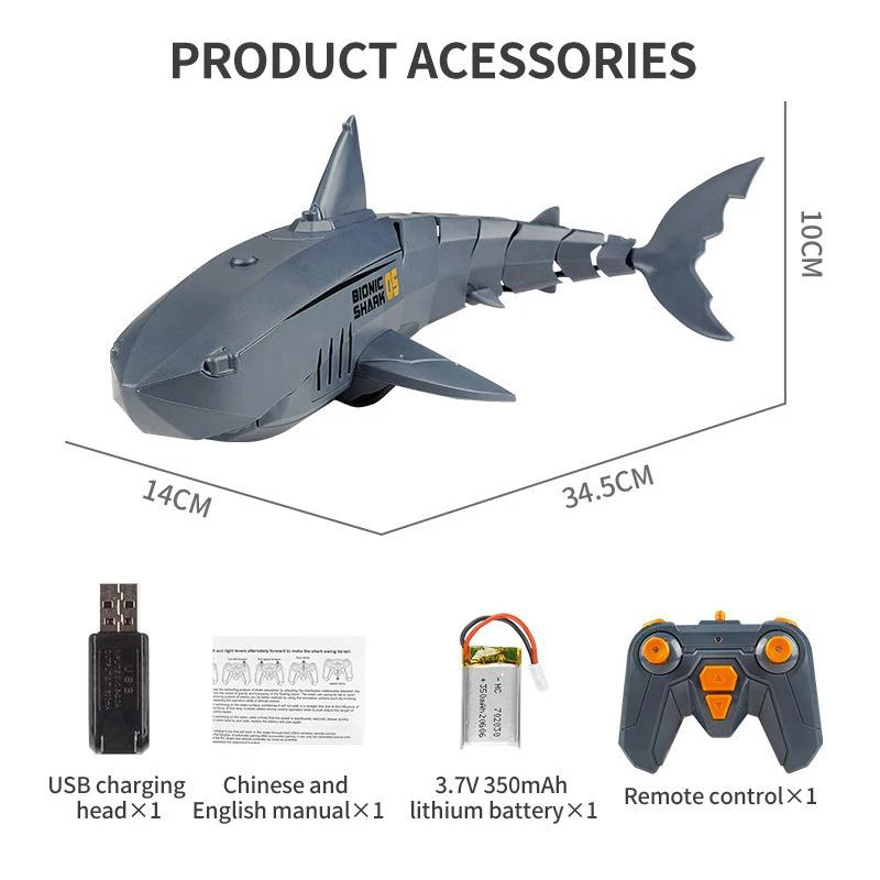 Radio controlled submarine with camera and remote control submarine electric shark 30W high-definition RC toy animal swimming po