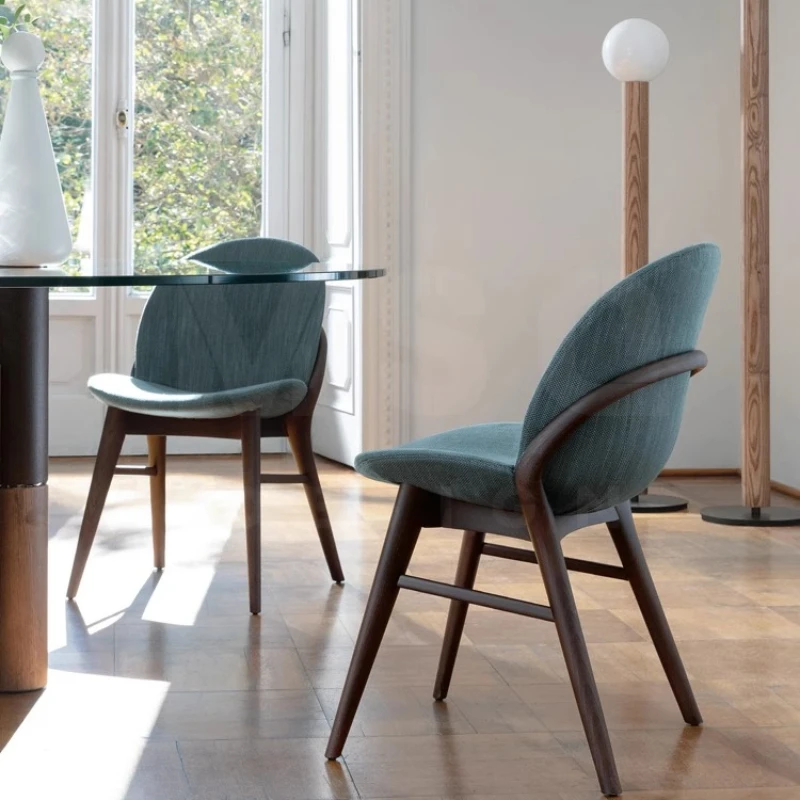 

Italian Minimalist Upholstered Dining Chair for Home, Modern Simple Backrest Chair Esthetisch En Duurzaam Dining Room Furniture