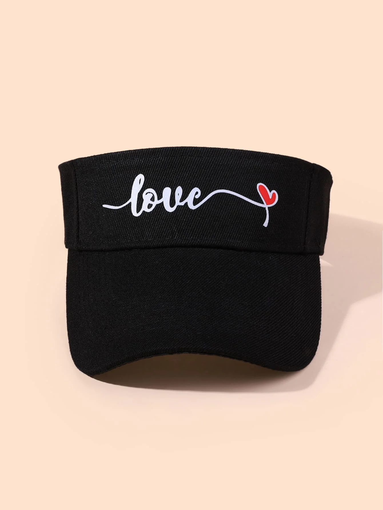 1pc Women Heart & Letter Graphic Adjustable Casual Visor Hat For Outdoor Valentine's Day Valentines