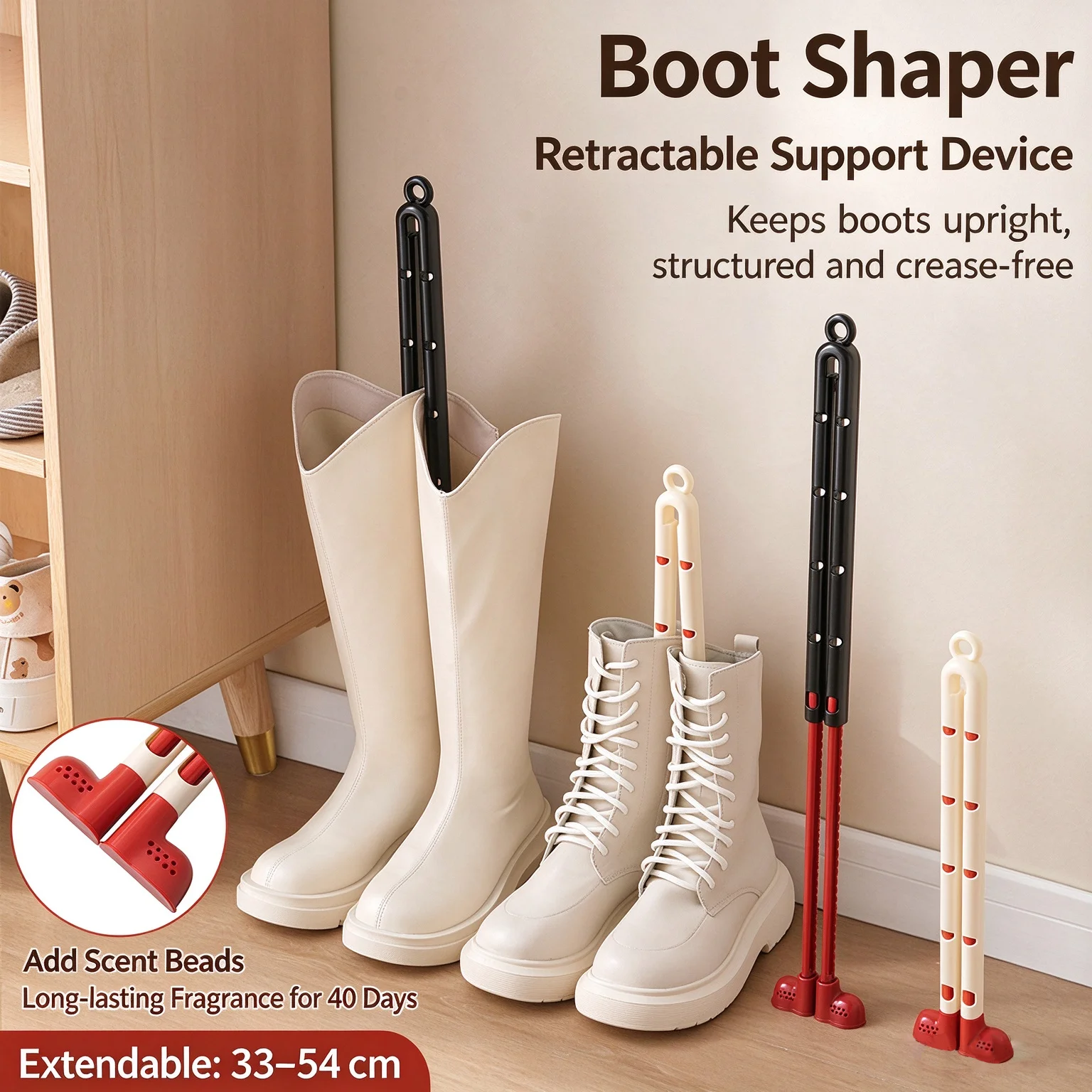 Adjustable Boot Stretcher for Tall And Short Boots mid to High Boots Wrinkle Prevent Collapse Deformation Ideal Boot Shaping Too