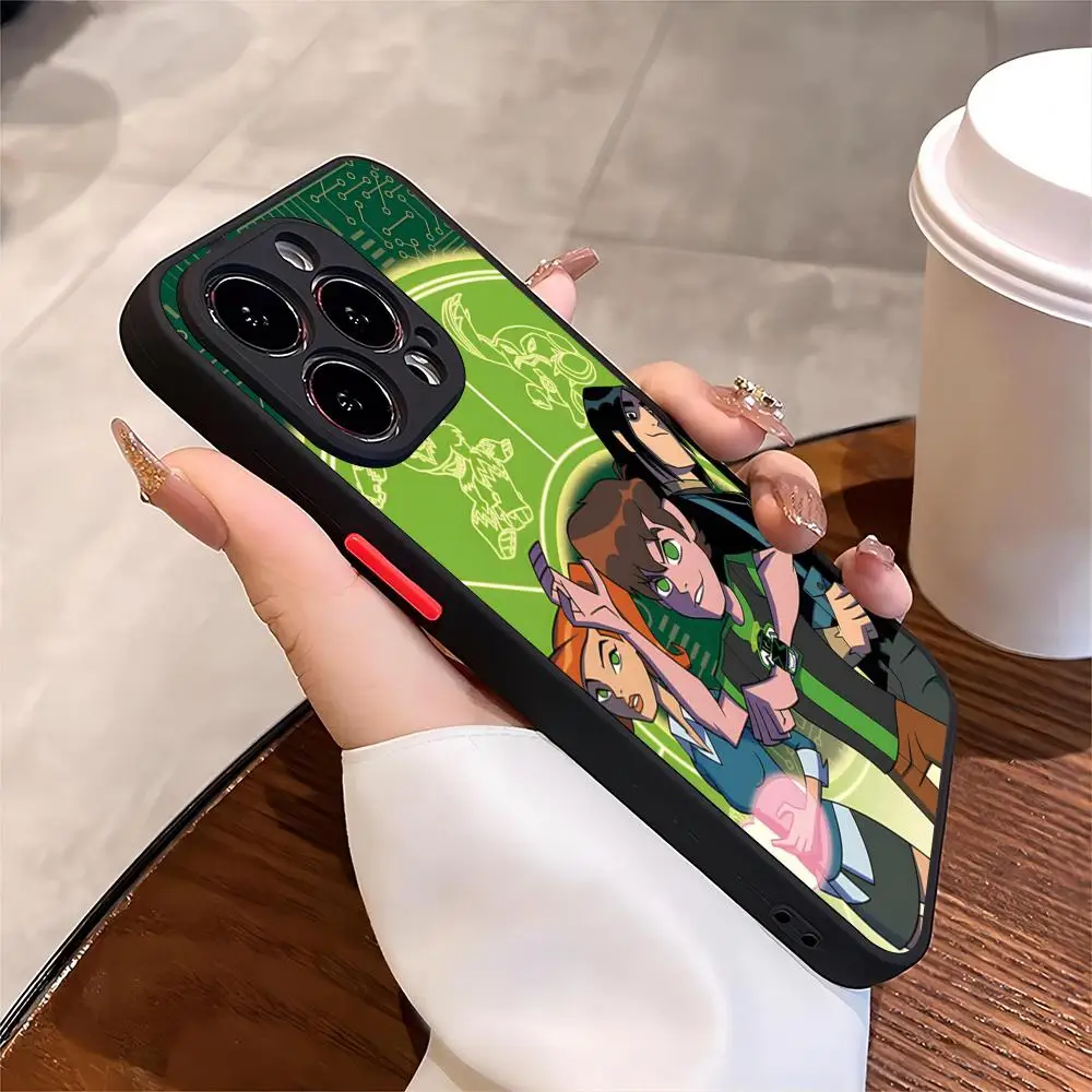 B-Ben Cartoon 10 Phone Case Black for iPhone 13ProMax 16 15 12 11 14 Pro Max Mini Plus Max X XR Matte Cover