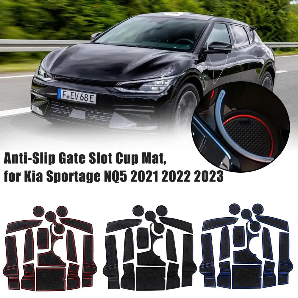 1 Set Anti-Slip Gate Slot Cup Mat For Kia Sportage NQ5 2021 2022 2023 North American/Korean Versions Accessories Non-Slip P B8P6