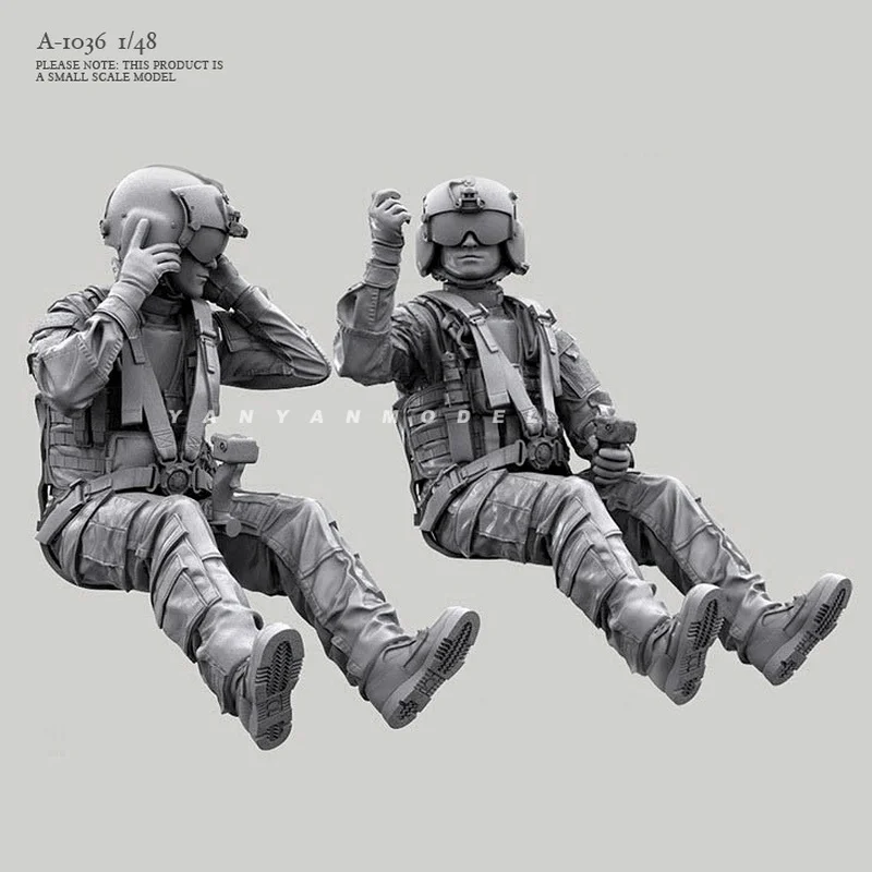 

50mm 1/35 Helicopter Pilot Soldiers Resin Model Figure Gk Micro Miniature 3d Printed White Model Toy Unassembled Unpainted Kit