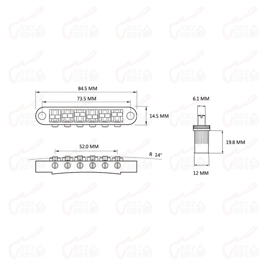 1 Set Original Genuine IBZ Quik Change III Tune-O-Matic Electric Guitar Bridge And Tailpiece ( Gold )
