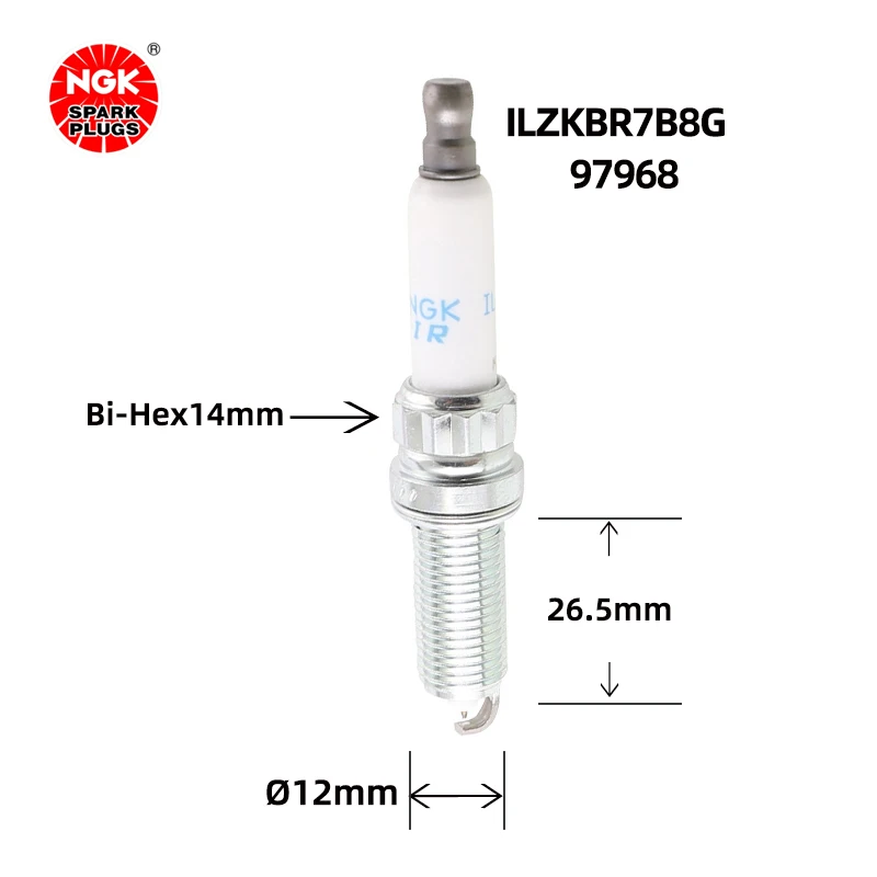 NGK Iridium Platinum Spark plug ILZKBR7B8G 97968 is suitable for 740LIX5X6 Mercedes E350(4PCS)