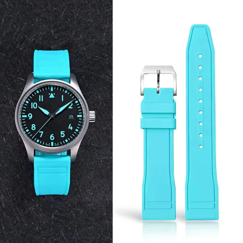 for IWC Pilot Rubber Watch Strap Portuguese Little Prince Strap 20 21 22 Watch Accessories Quick-Release Bracelet for Men Women