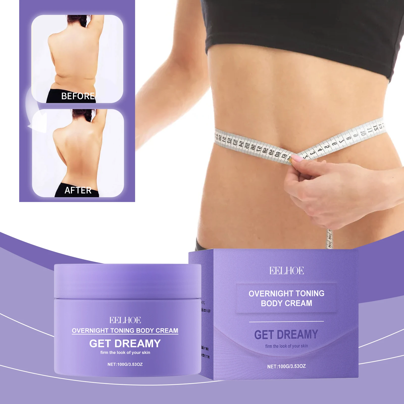 Straffende Übernachtungscreme von Eelhoe – Körperstraffung und Hautstraffung – 100 g