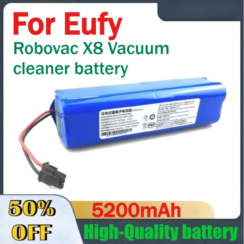 

High-Quality 5200mAh Vacuum Cleaner Rechargeable Li-ion Battery for Eufy Robovac X8 Vacuum Cleaner Replacement Accessories Parts