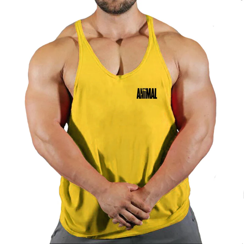 Animal Brand Fitness Clothing Bodybuilding Stringer Tank Top Men Sportwear Gym Muscle Shirt Cotton Singlets Tops Running Vest