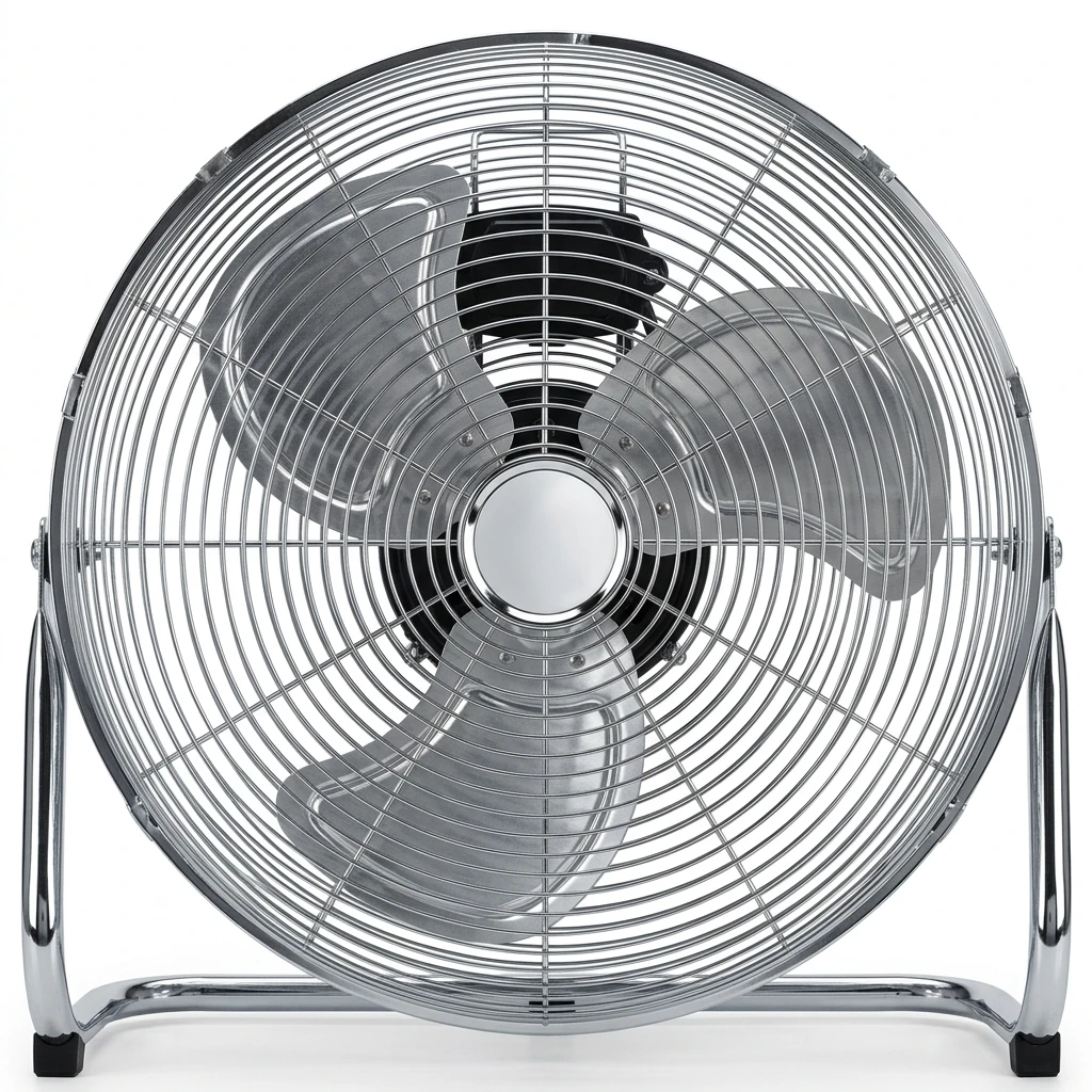 Floor Fan Chrome Wire Grill Portable High Wind Floor Fan Support OEM Household Commercial Ventilation
