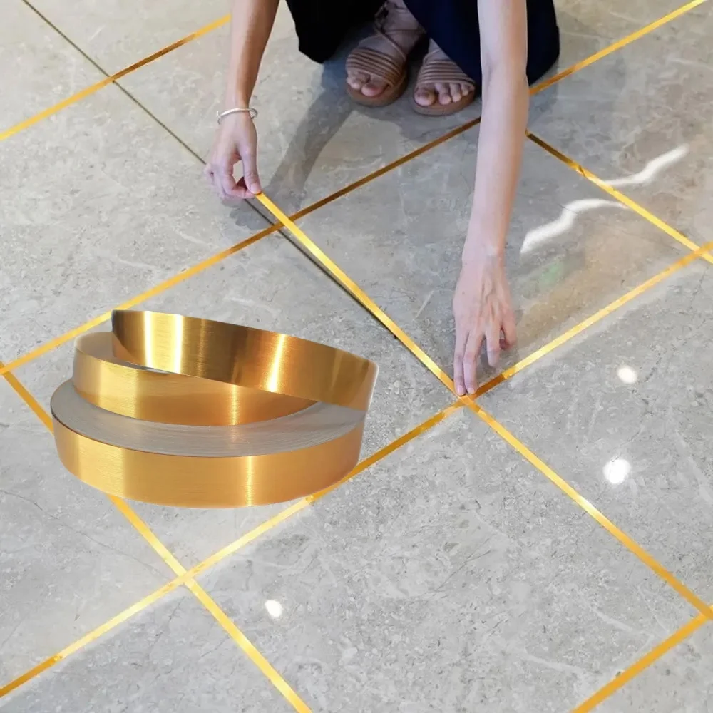 1roll 50m/1968.5in Floor Seam Sticker Self-Adhesive Sealing Strip Waterproof Wall Floor Tile Beauty Gap wall  Sticker
