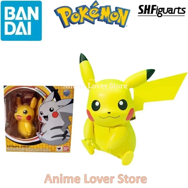 Bandai Original Pokemon S.H.Figuarts SHF Anime Figure Pikachu Anime Action Figures Toy for Kids Gift Collectible Model Ornaments