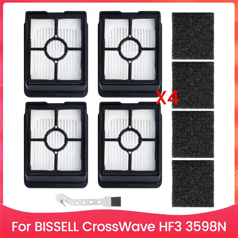 KEOL-HEPA フィルター交換用 BISSELL Crosswave HF3 3598N ワイヤレスウェットドライ掃除機アクセサリー