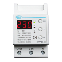 Din rail 63A 90-270V Adjustable over under voltage proteciotn device automatic reconnect protector with voltage display