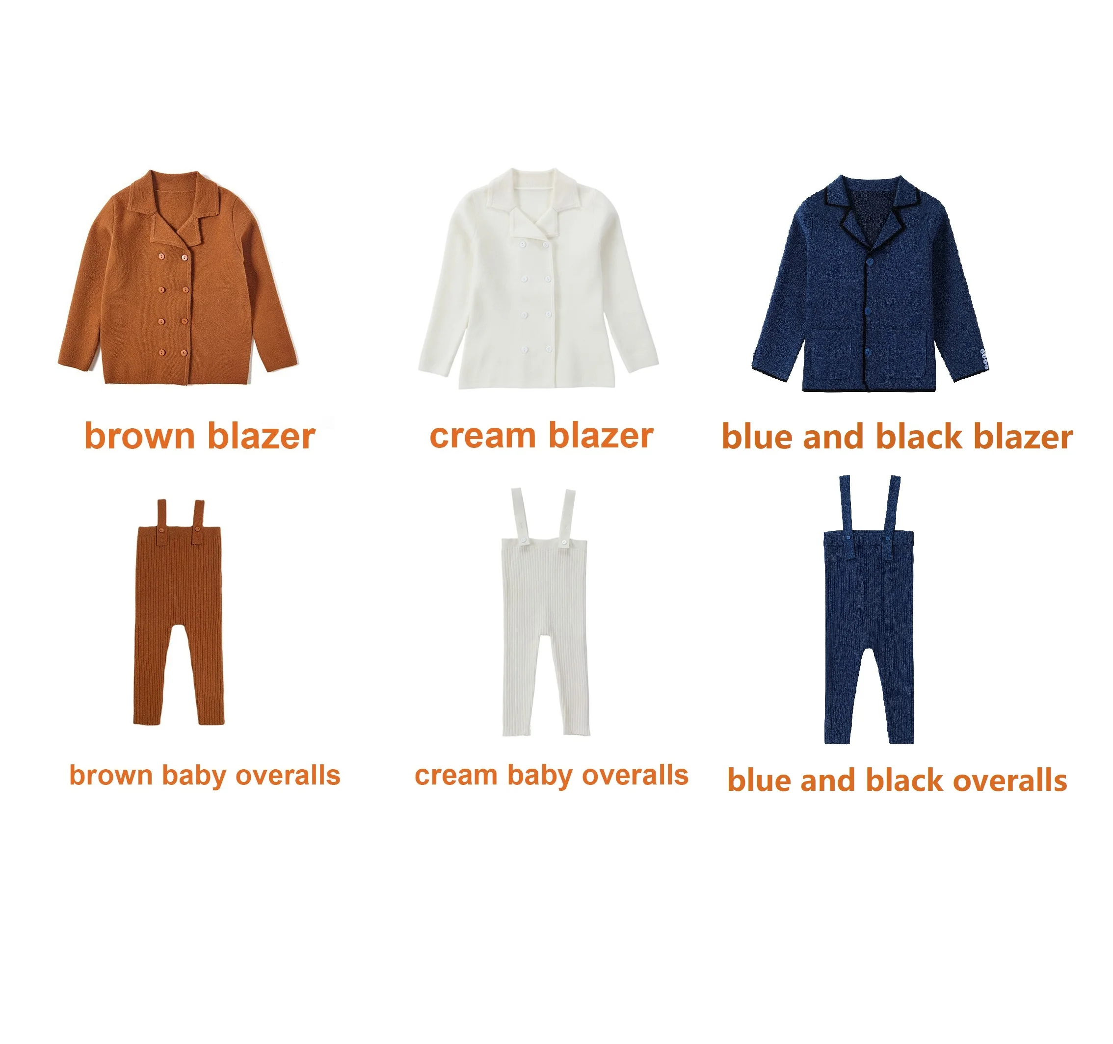 Clearance!!! 2023 Fall Boy Girl Knit Blazer High Quality Brother Sister Sweater Family Matching Baby Knitted Overalls, #7202