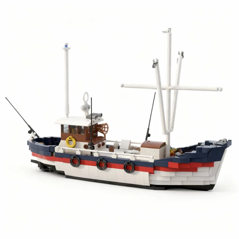 

1205pcs MOC Wooden Fishing Trawler Creator Model Building Blocks Construction Toy Christmas Gifts DIY Creative Idea Education