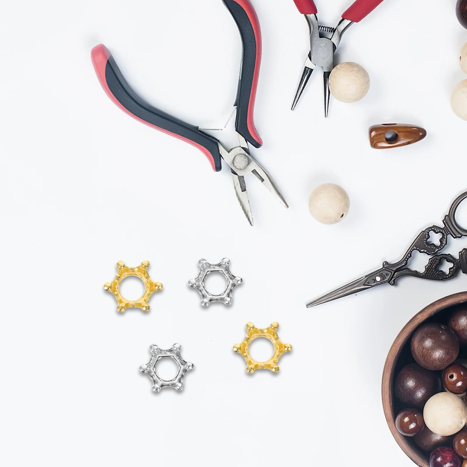 

100Pcs Mini Crown Beads Style Zinc Alloy Charms for DIY Jewelry Making Bracelets Necklaces Pendants Crown Beads