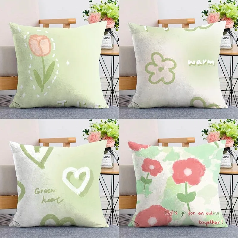 

Beautiful flower pillowcase for living room bedside sofa car backrest office decoration (without pillow core)