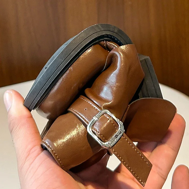 أطفال الأحذية الجلدية النمط البريطاني موضة الفتيات أحذية بوت قصيرة أصابع مستديرة تنوعا 2025 الخريف الشتاء جديد الأطفال الأميرة الأحذية #5