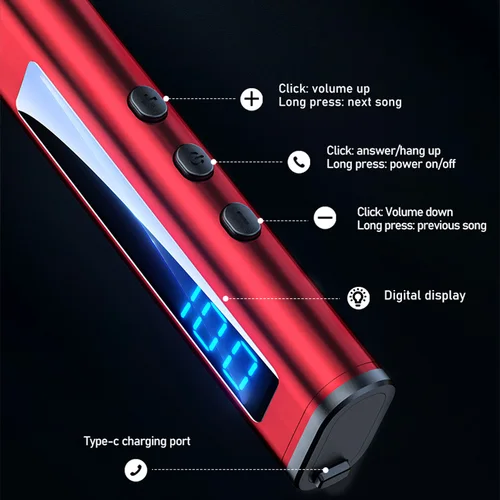 Imagen 2 del producto EARDECO-Auriculares deportivos HiFi, inalámbricos por Bluetooth, con cancelación de ruido, estéreo de graves, para música, con micrófono HD