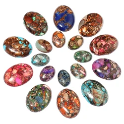 2Pcs/lot Emperor Stone Cabochon For Jewelry Making Oval Nature Stone Flatback Cameo Ring Pendants Diy Charms Finding