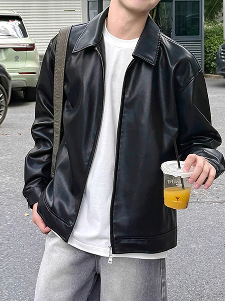 

American Sle PU Leather Jaet Men's Spring Autumn New Korean Sle Motorcycle Clothes Jaet Cool And Versatile High End F...