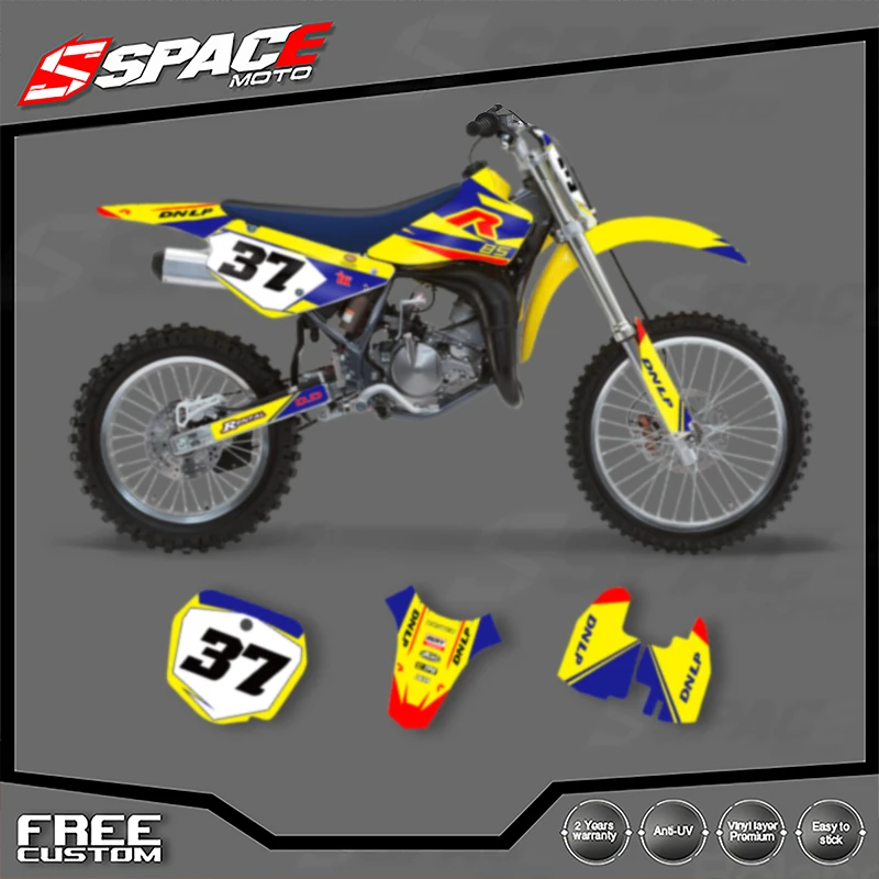 

SPACE пользовательская мотоциклетная графическая фоновая наклейка для SUZUKI 2001 2002 2003 2004 2005 2006 2007-2018 RM85 комплект наклеек