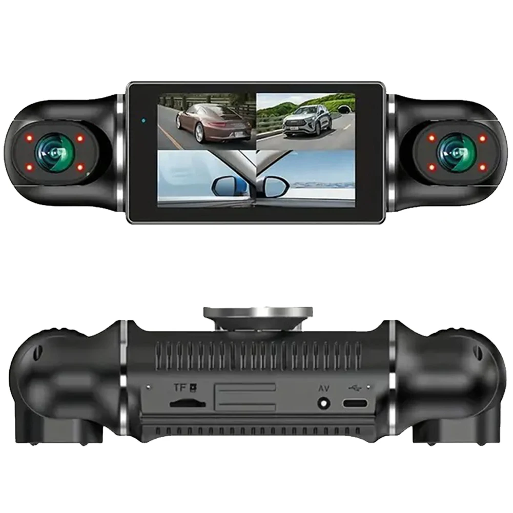 Four Channels Car Video Recorder Four Cameras HD 1080P Auto Video Camera Parking Monitor Car Camcorder G-Sensor Circle Recording