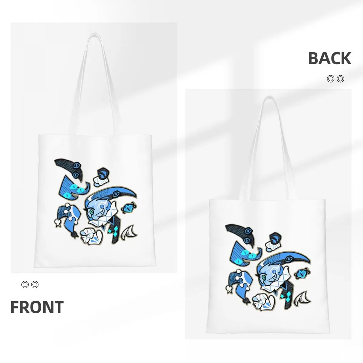 حقيبة يد نسائية من Shadow Milk Cookie Tote حقيبة يد قابلة للطي للكلية كوكي رن كينغدوم حقيبة كتف مطبوعة حقيبة بقالة