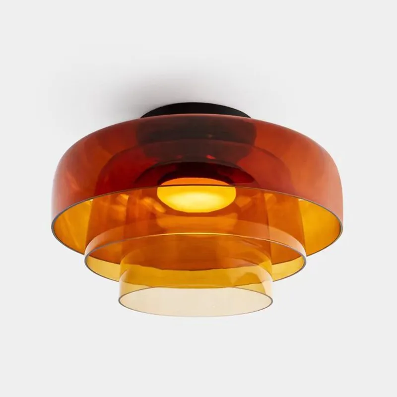 Nordic Bedroom Lamp Modern Stained Glass Living Room Dining Room Lamp Creative Entrance Balcony Staircase Ceiling Lamp