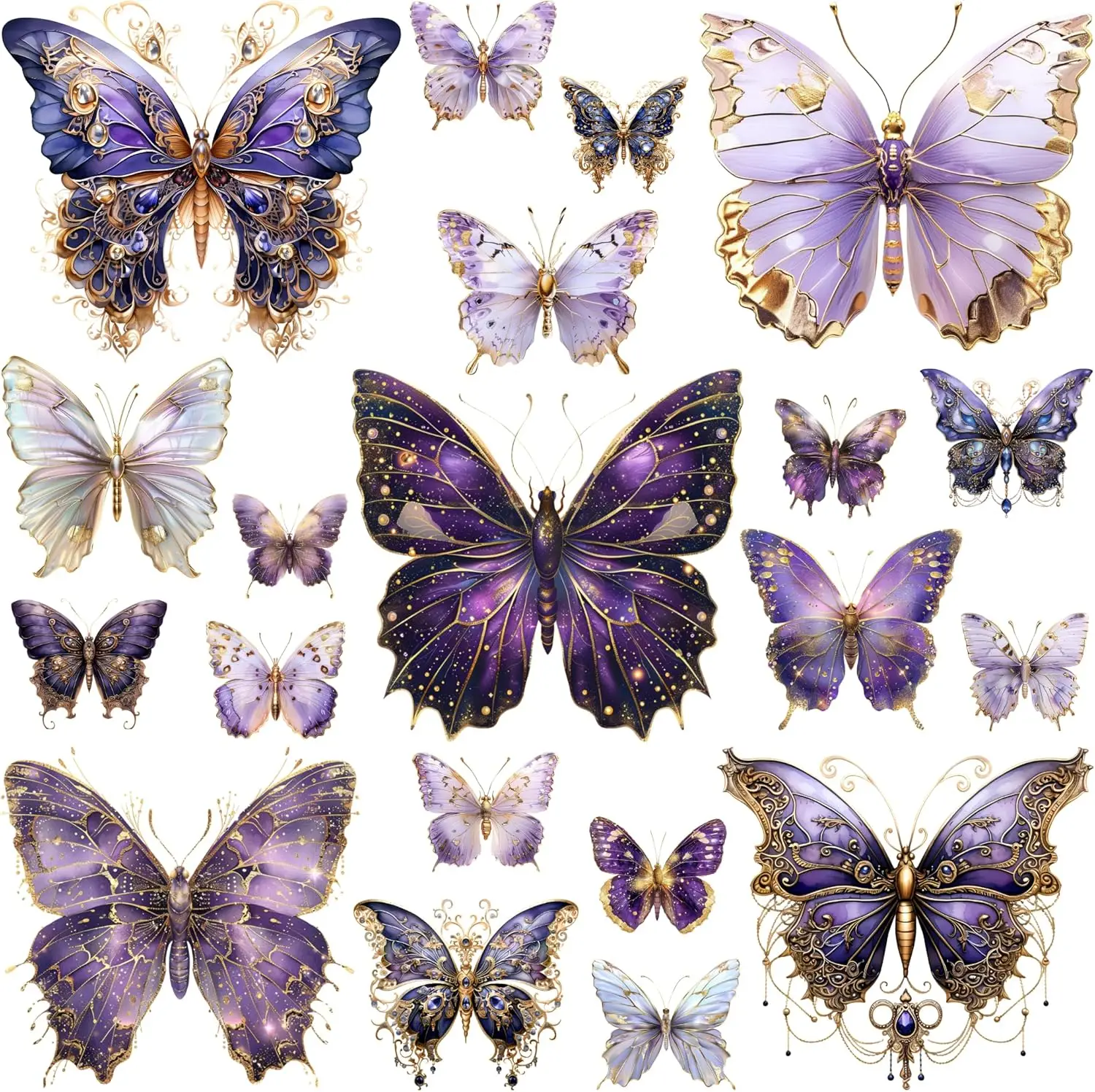 

400 Pcs Butterflies Flora and Fauna Scrapbook Stickers Set for Scrapbooking and Journaling Notebooks