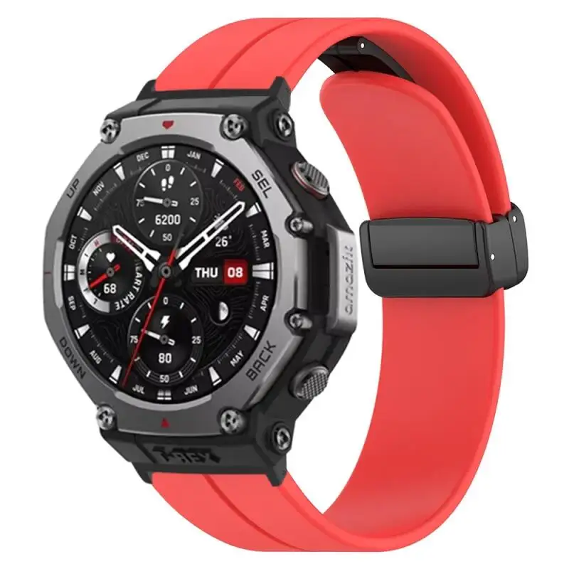 Silicone Strap For Huami Amazfit T-rex 3 Foldable Magnetic Buckle Band For Amazfit T-rex 3 Smart Watch Accessories Correa Belt