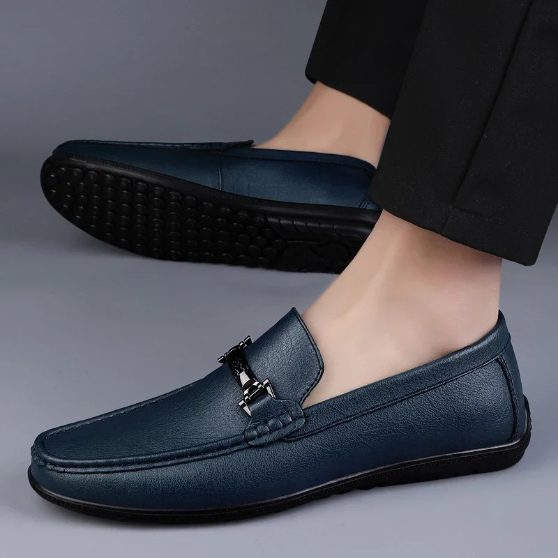 Luxury Brand Mens Loafers Fashion Spring Autumn Casual Shoes New Comfy Men Driving Flats Genuine Leather Moccasins Walking Shoes