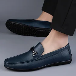 Luxury Brand Mens Loafers Fashion Spring Autumn Casual Shoes New Comfy Men Driving Flats Genuine Leather Moccasins Walking Shoes