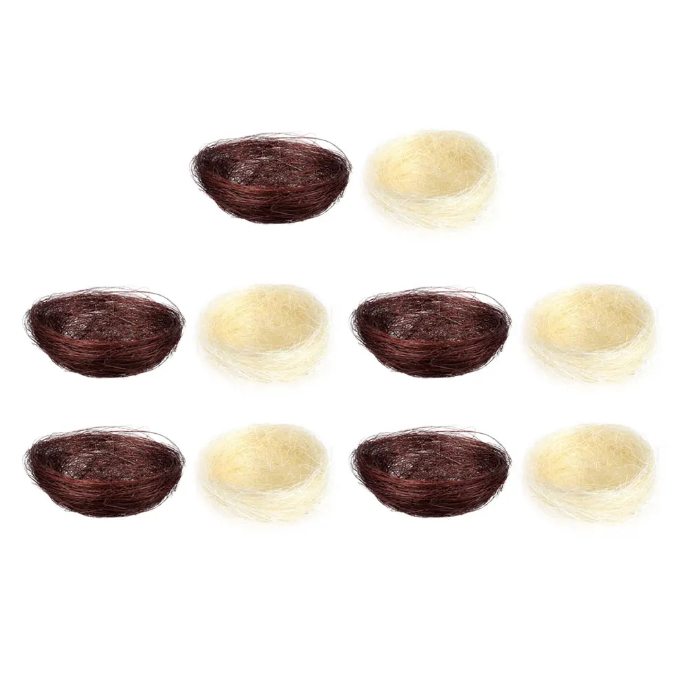 

10pcs Plate Decorations Woven Fake Crafts for Table Settings Cold Dish Garnish Birdhouse Accessories Tiny Bird Nests Decorative